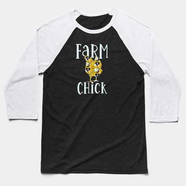 Farm Chick Baseball T-Shirt by Pink Anchor Digital